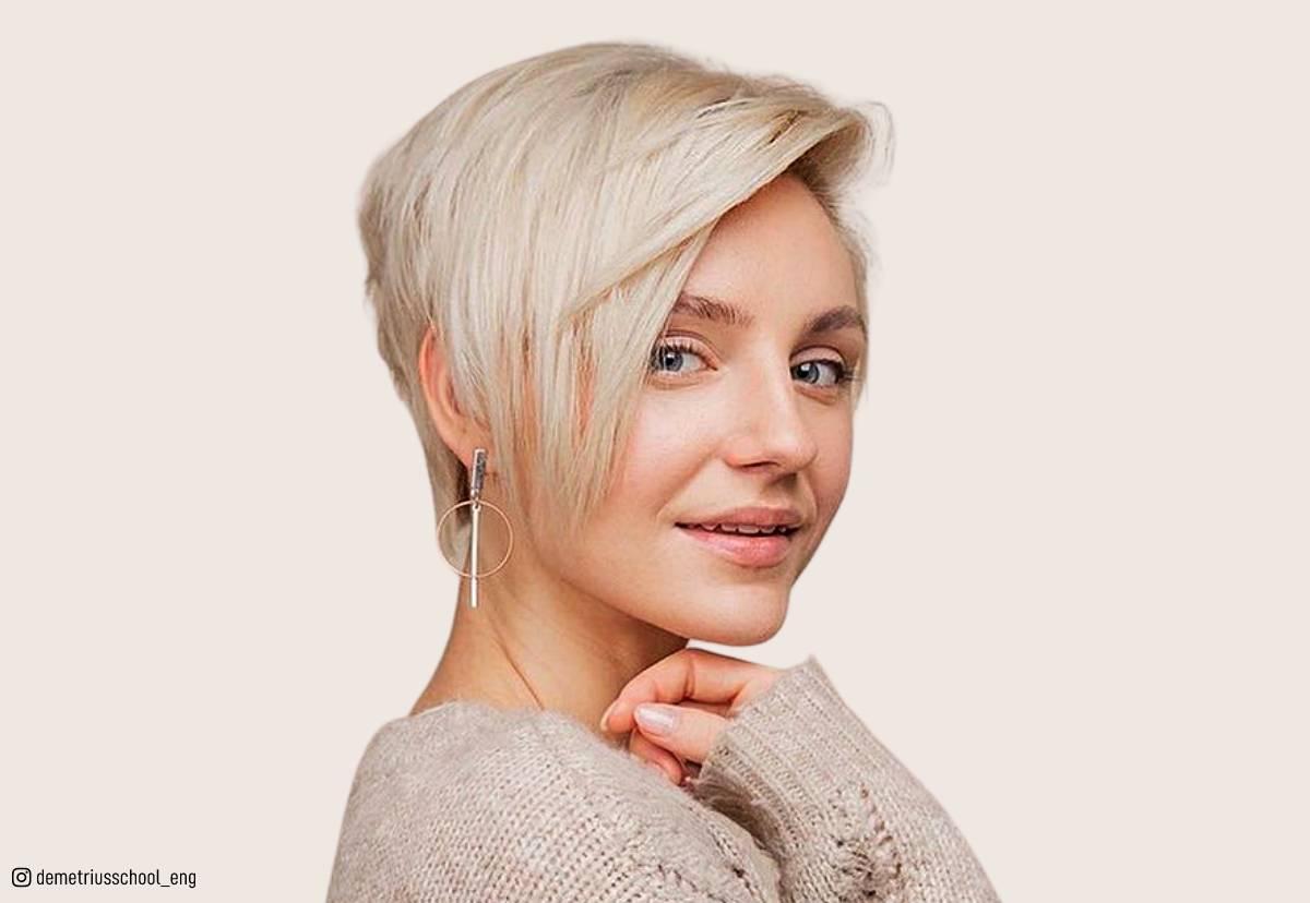 Asymmetrischer Pixie blond