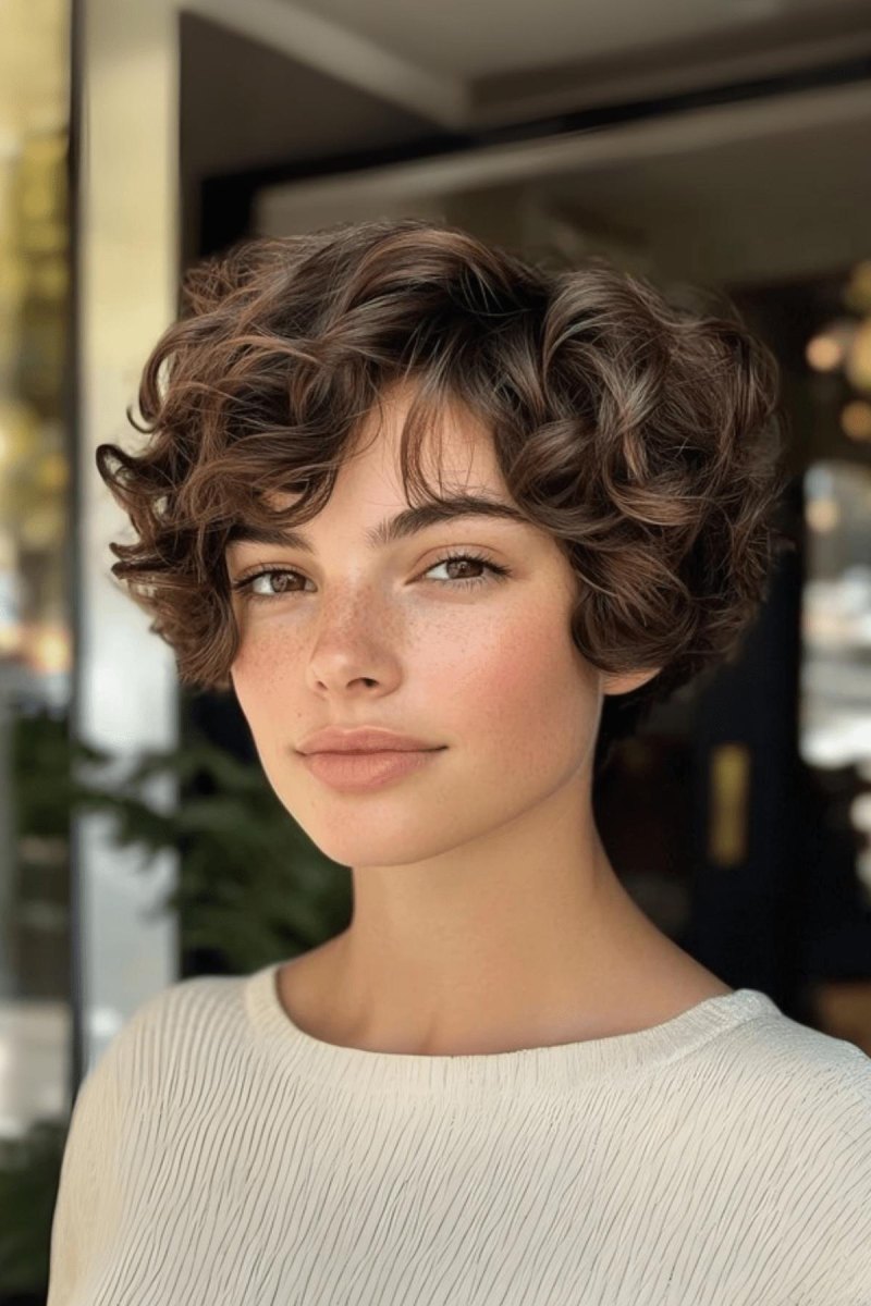Bixie Cut mit Locken und Wellen