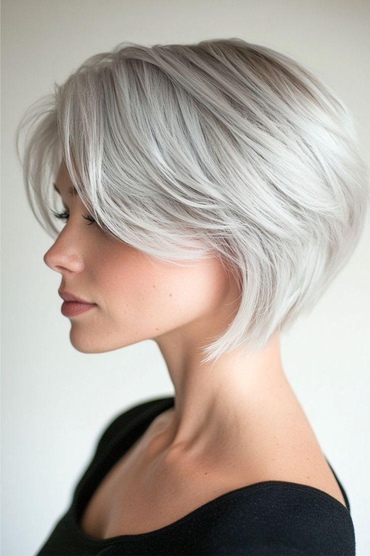 Glatter silberner Bixie Cut