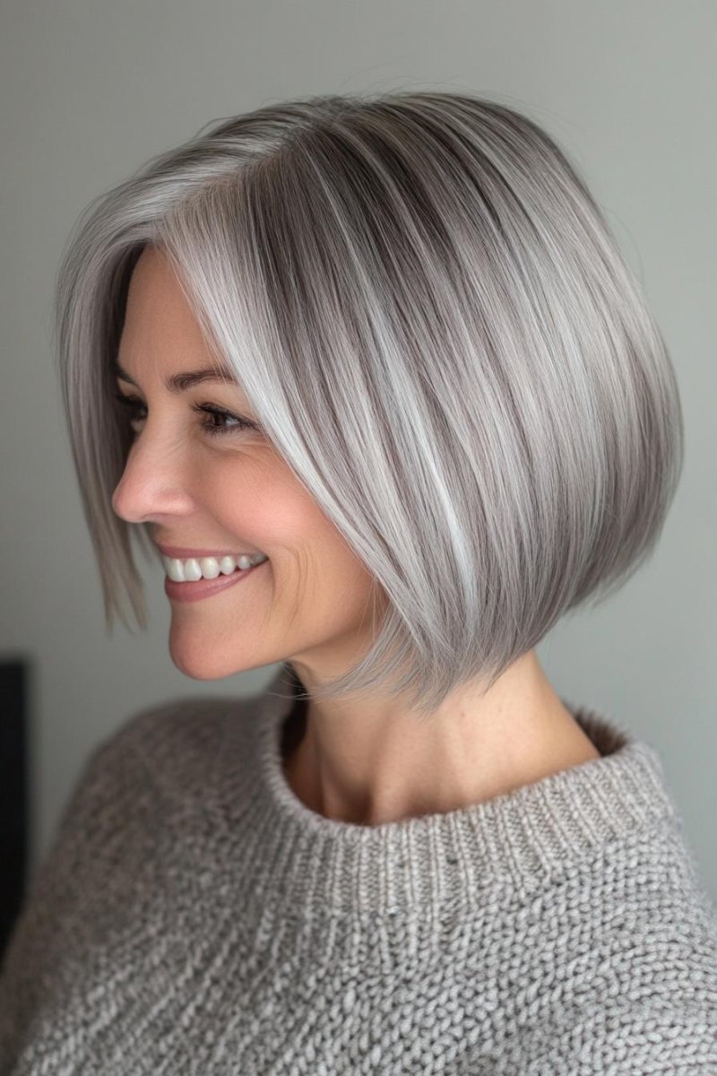 Blonder Bob mit Grauanteil