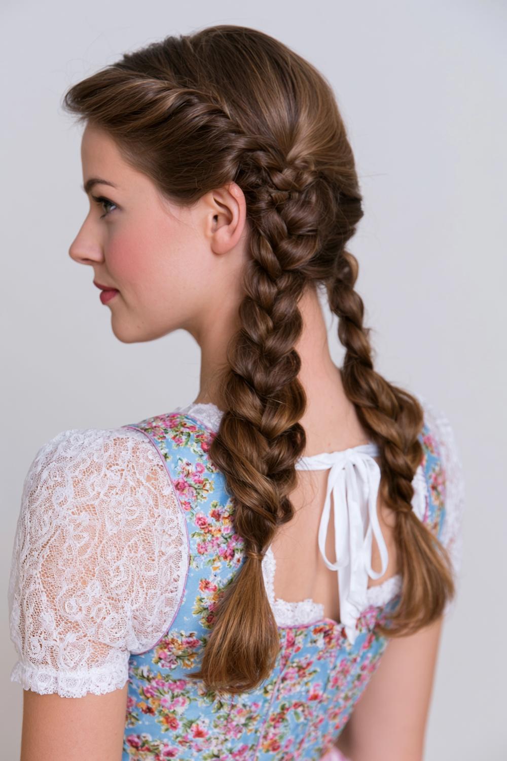 Seitlicher Flechtlook im Profil