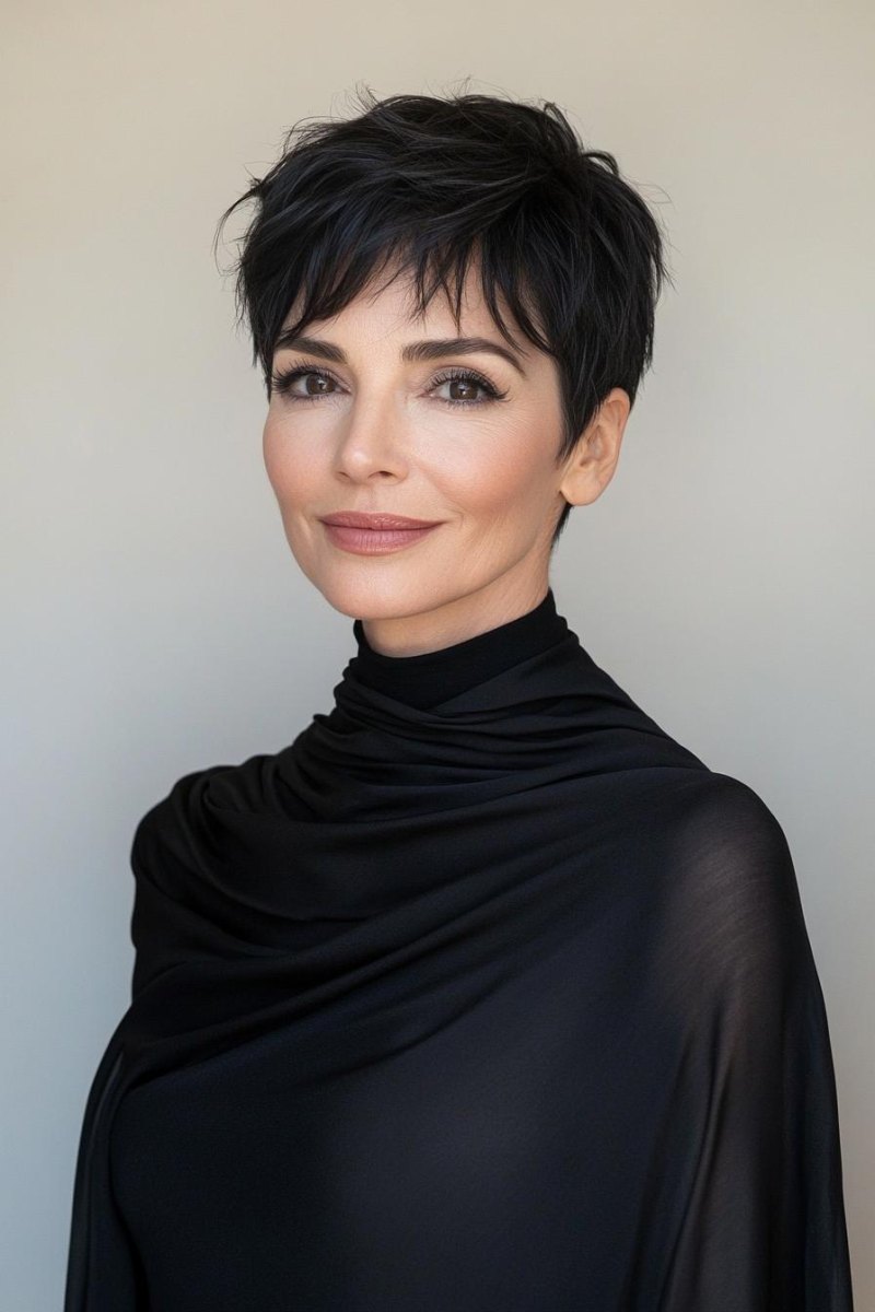 Pixie Cut Frauen ab 50 mit kurzem Nacken