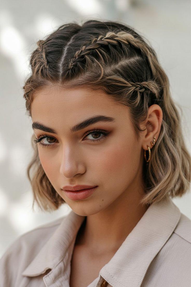 Kurze Haare geflochten Ideen für moderne Looks
