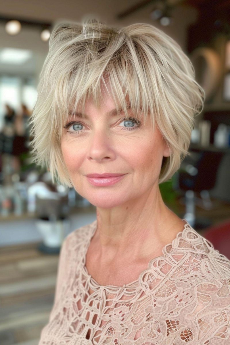 Eleganter Shaggy Cut Frau