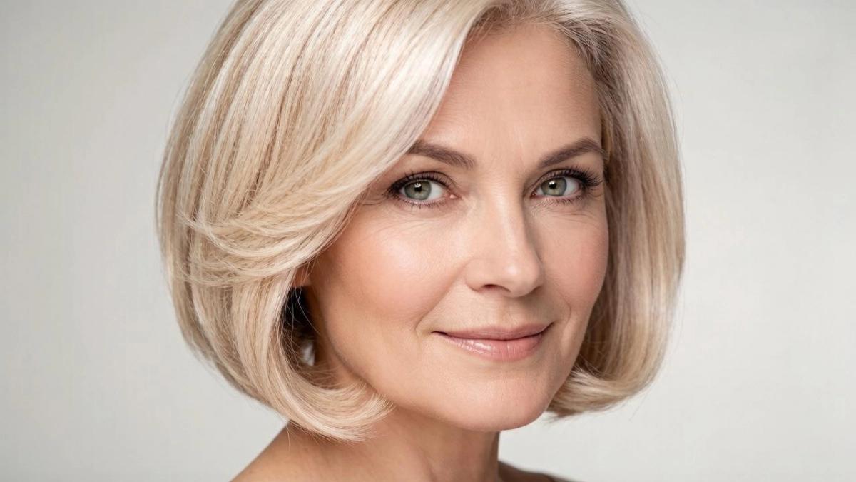 Eleganter klassischer blonder Bob