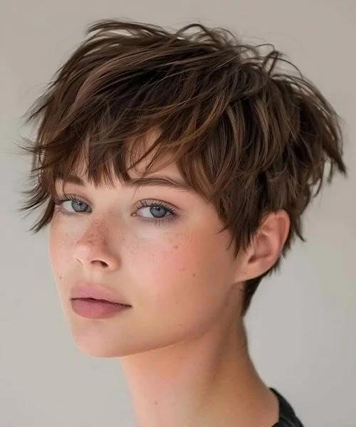 Fransige Stufen beim Pixie Cut