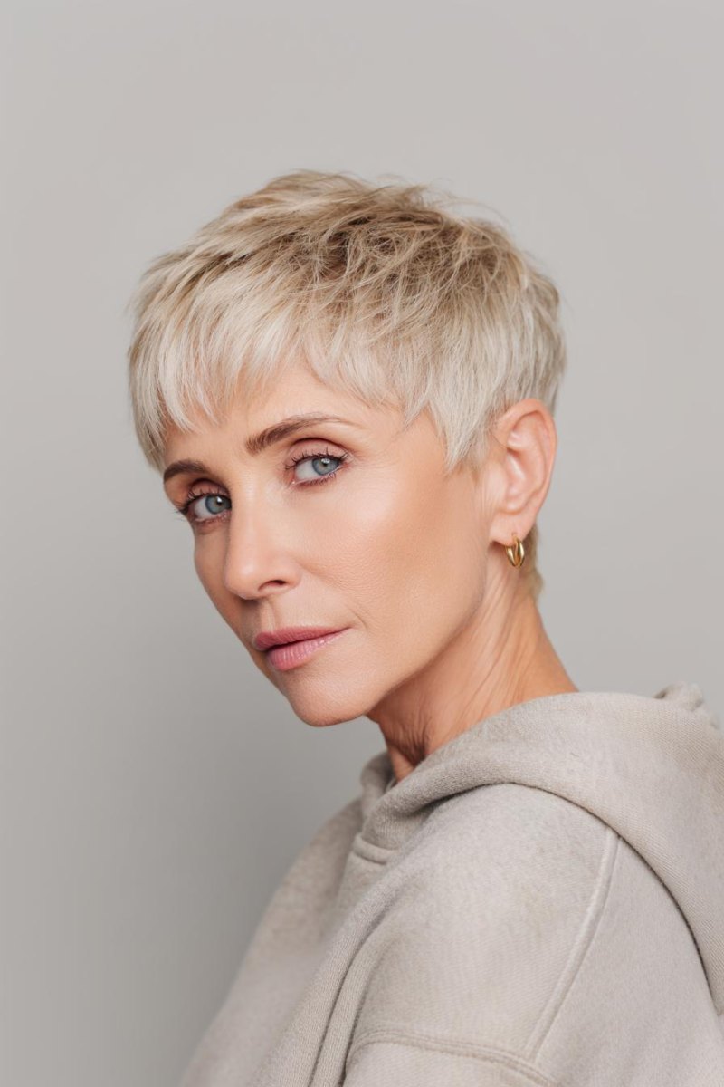 Französischer blonder Pixie Cut