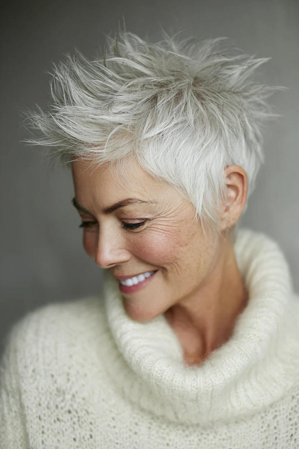 Frecher Pixie Cut ab 50: Moderne Ideen und Stylingtipps