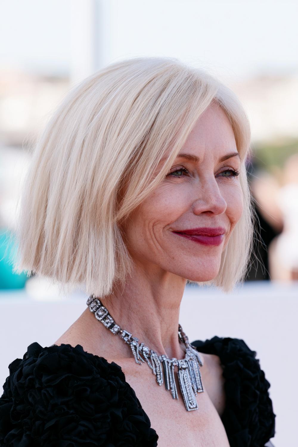 Platinblonder Sleek-Bob