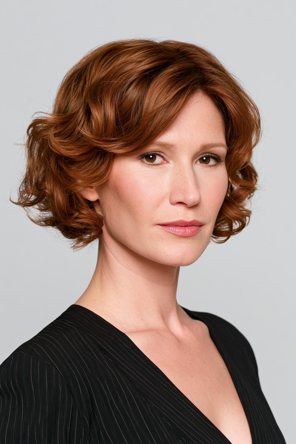 Elegante Locken mit Seitenscheitel