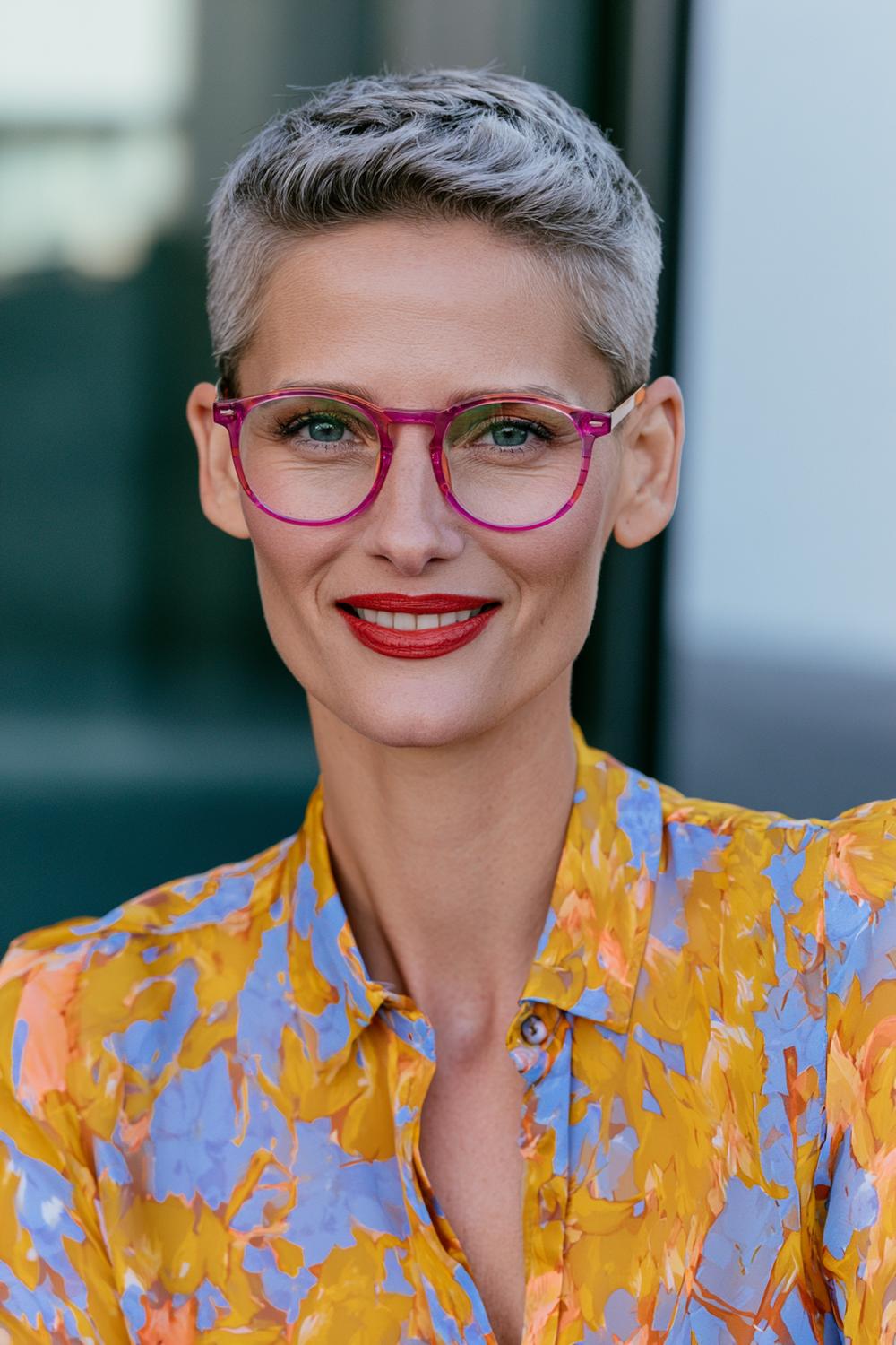 Mutige Pink-Brille