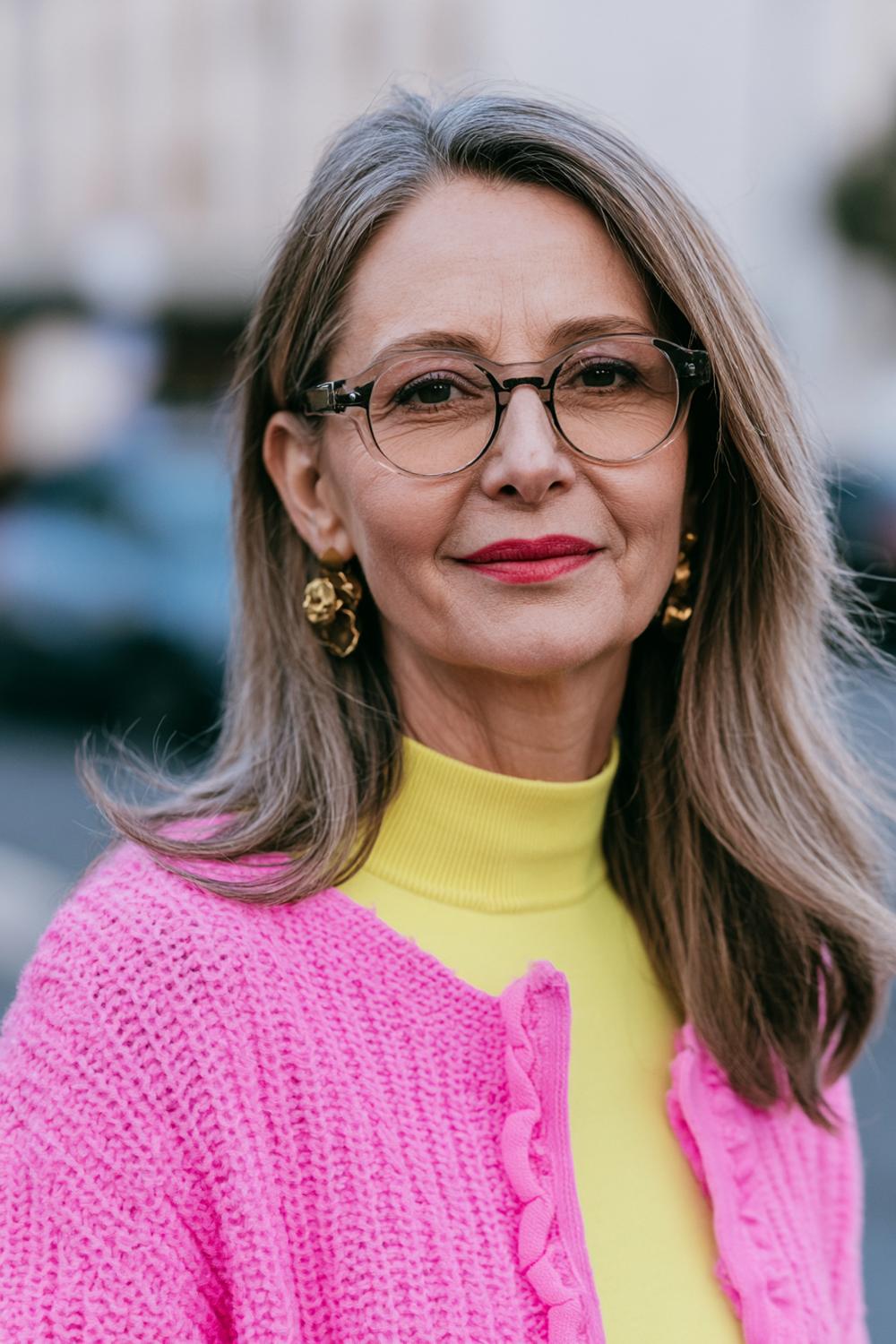 Farbenfroher Street-Style mit Brille