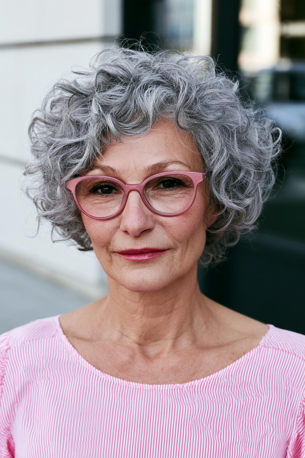 Silberlocken mit rosa Akzenten