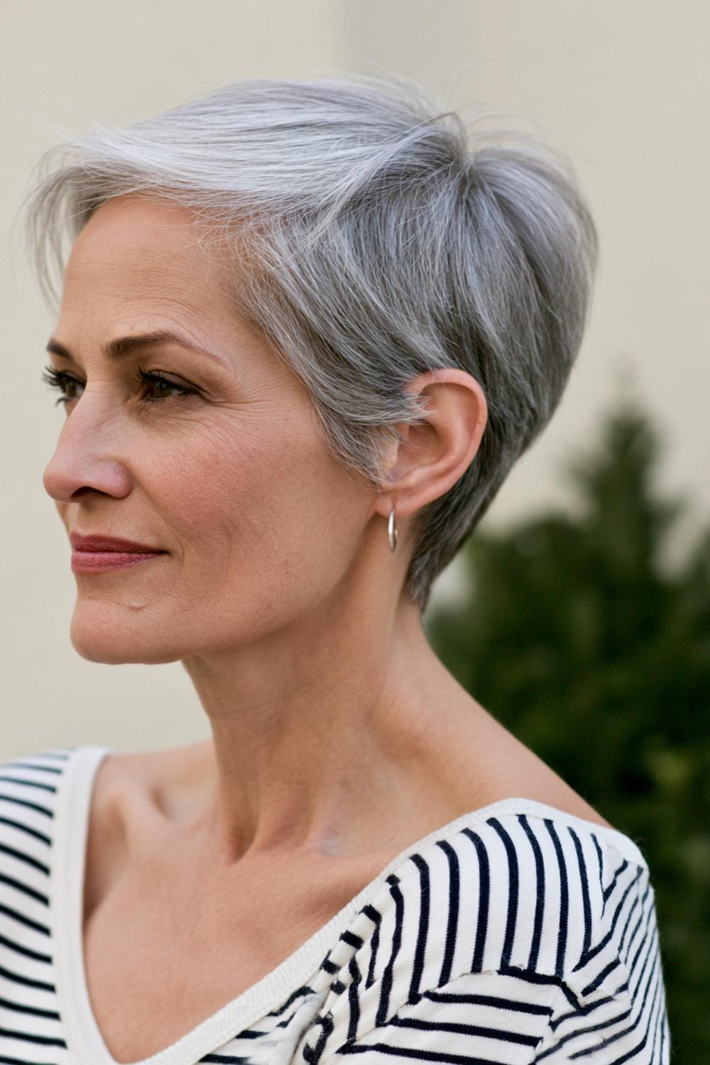 Eleganter Pixie im Profil