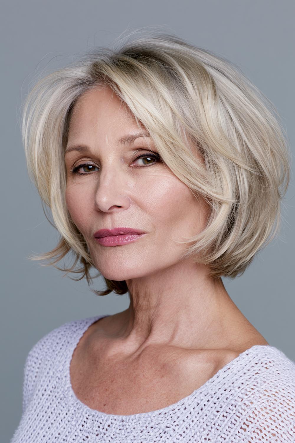 Blonder Stufenbob mit Bewegung