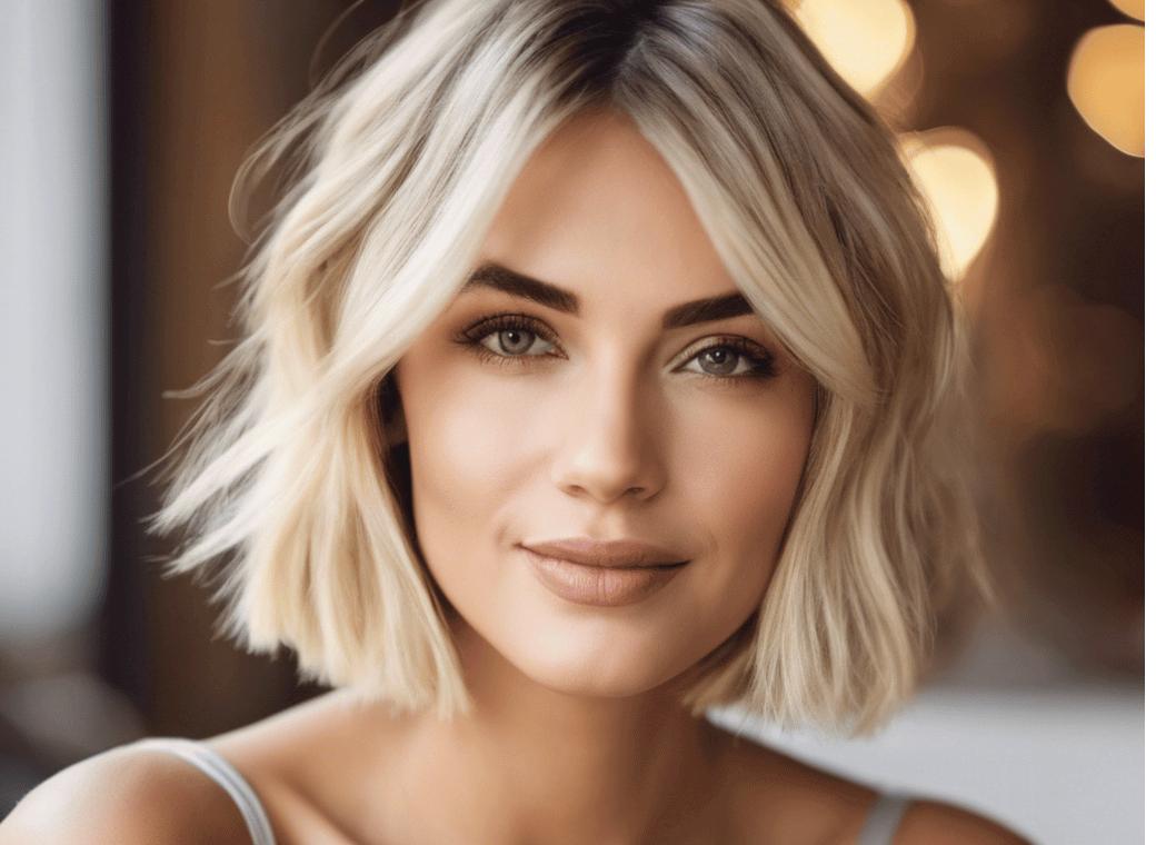 Blonder Bob für runde Gesichtsform