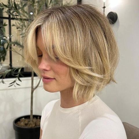 Blonder Bob Curtain Bangs