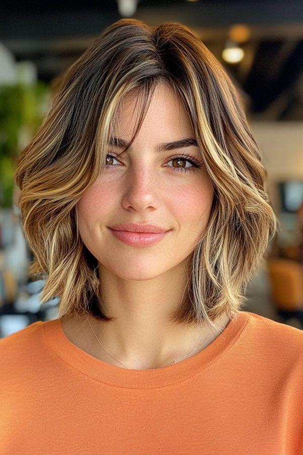 Blonder Bob mit Face Framing