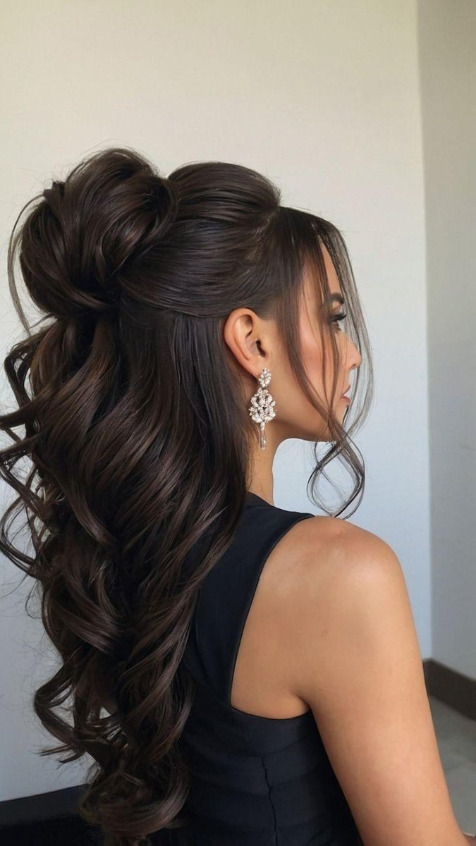 Glamouröser Half Up Dutt mit Glanz