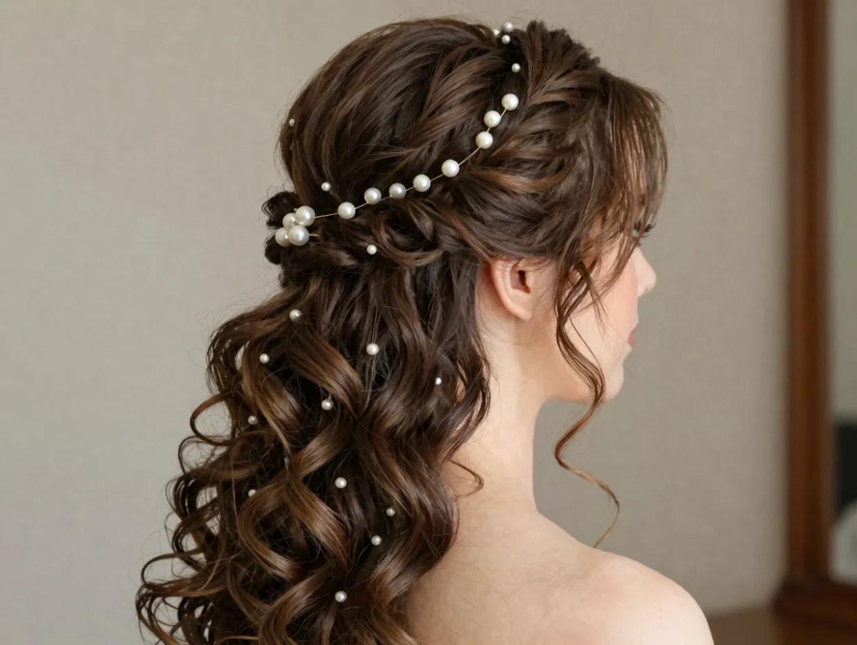 Locken mit Perlenakzenten