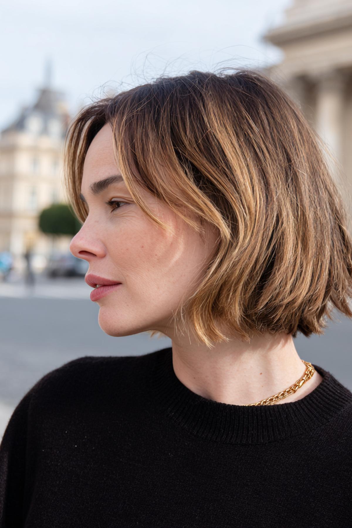 Brauner Bob Mit Highlights