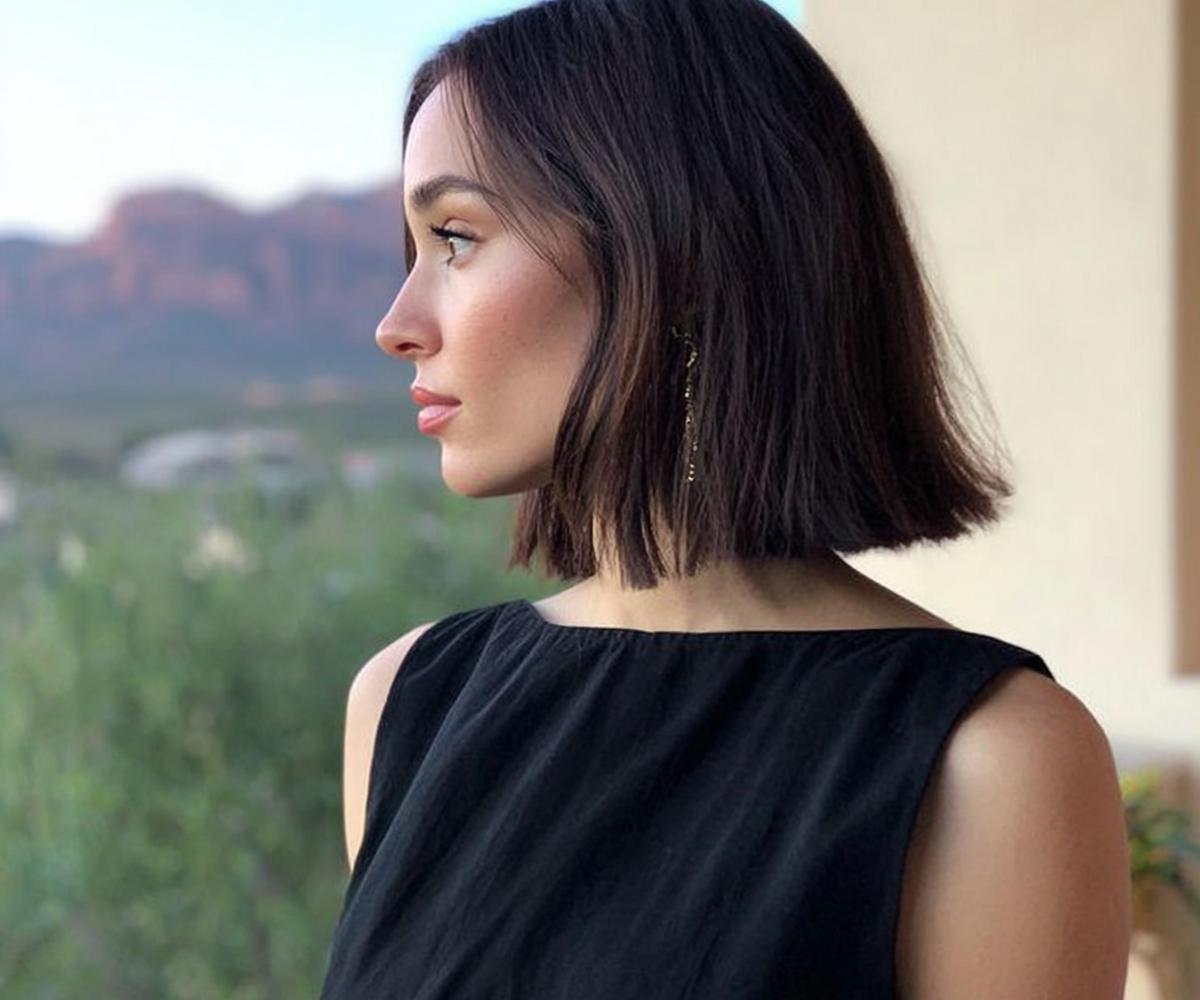 Gerader Dunkelbrauner Blunt Bob