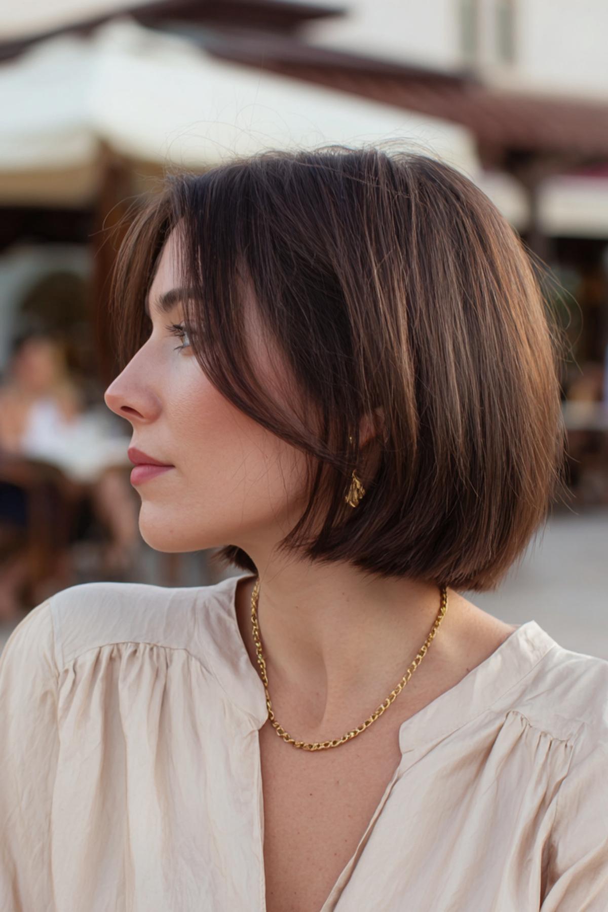 Glatter Bob Mit Seitenscheitel