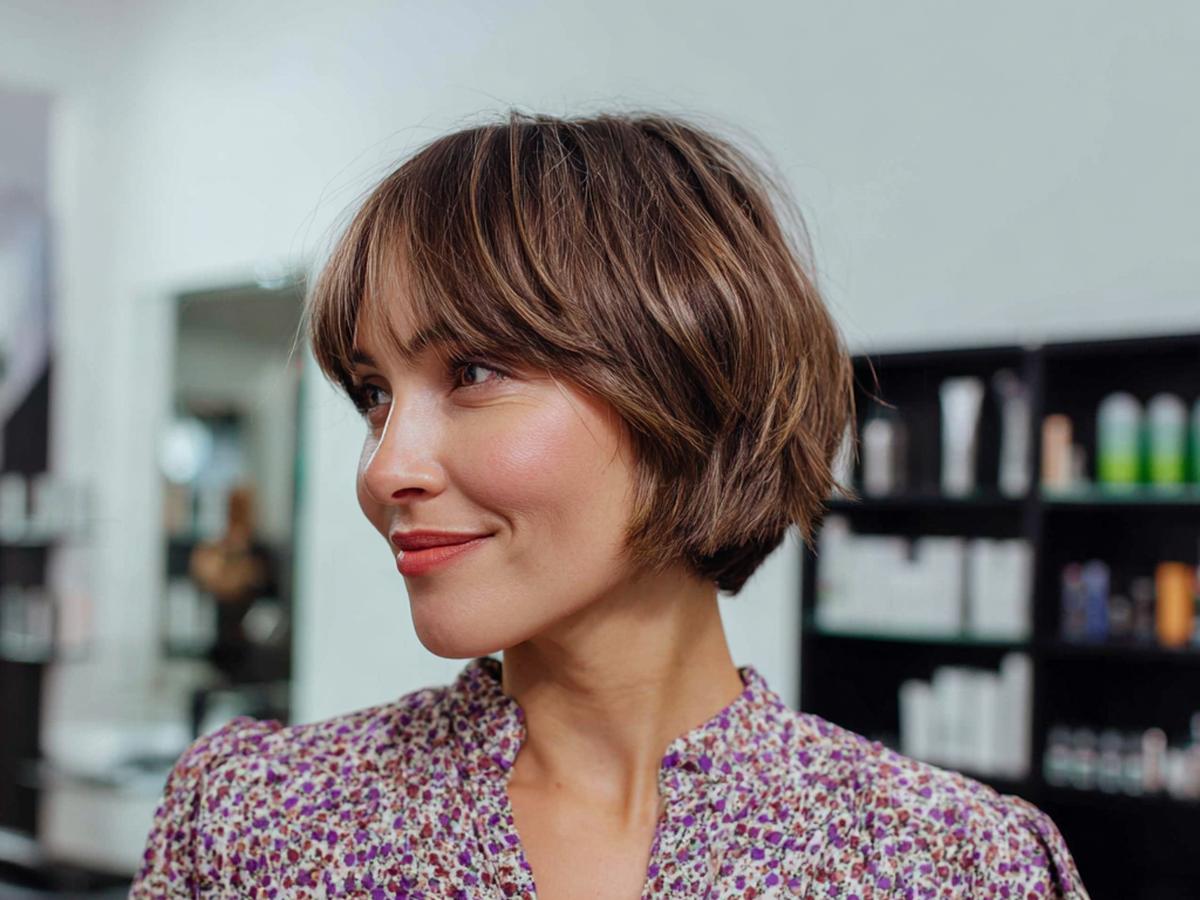 Brauner Bob Mit Pony