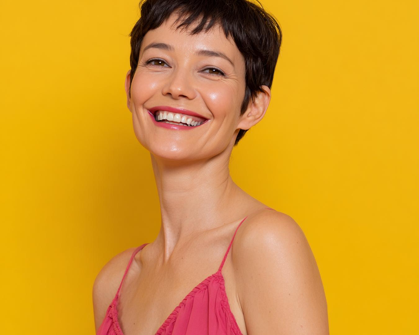 Dunkler Kurzer Pixie Mit Pony