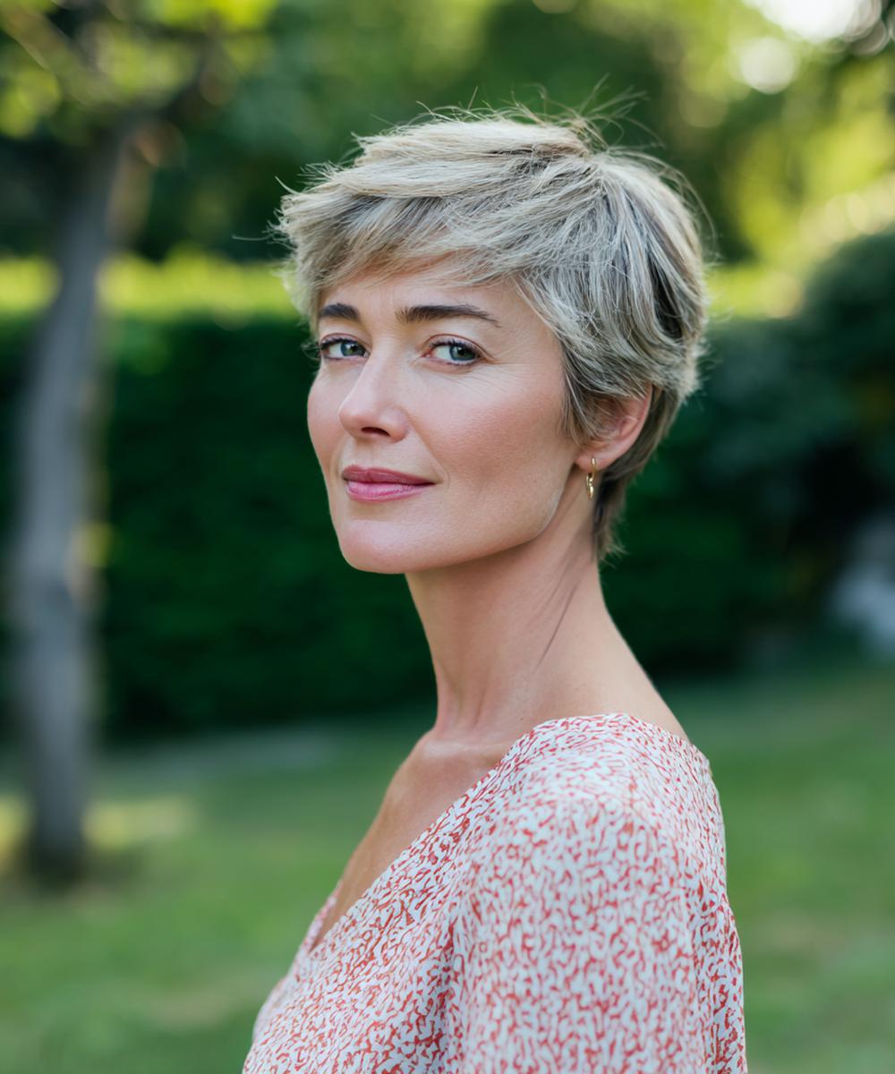 Blonder Kurzbob Mit Seitenpony