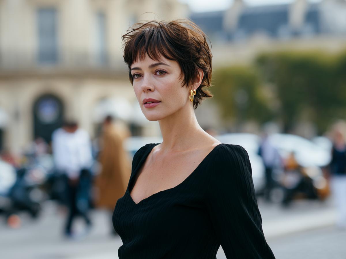 Brauner Gewellter Pixie Mit Pony