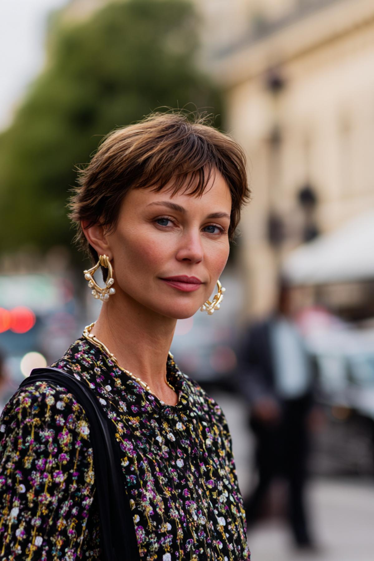 Brauner Texturierter Kurzhaarschnitt Mit Pony