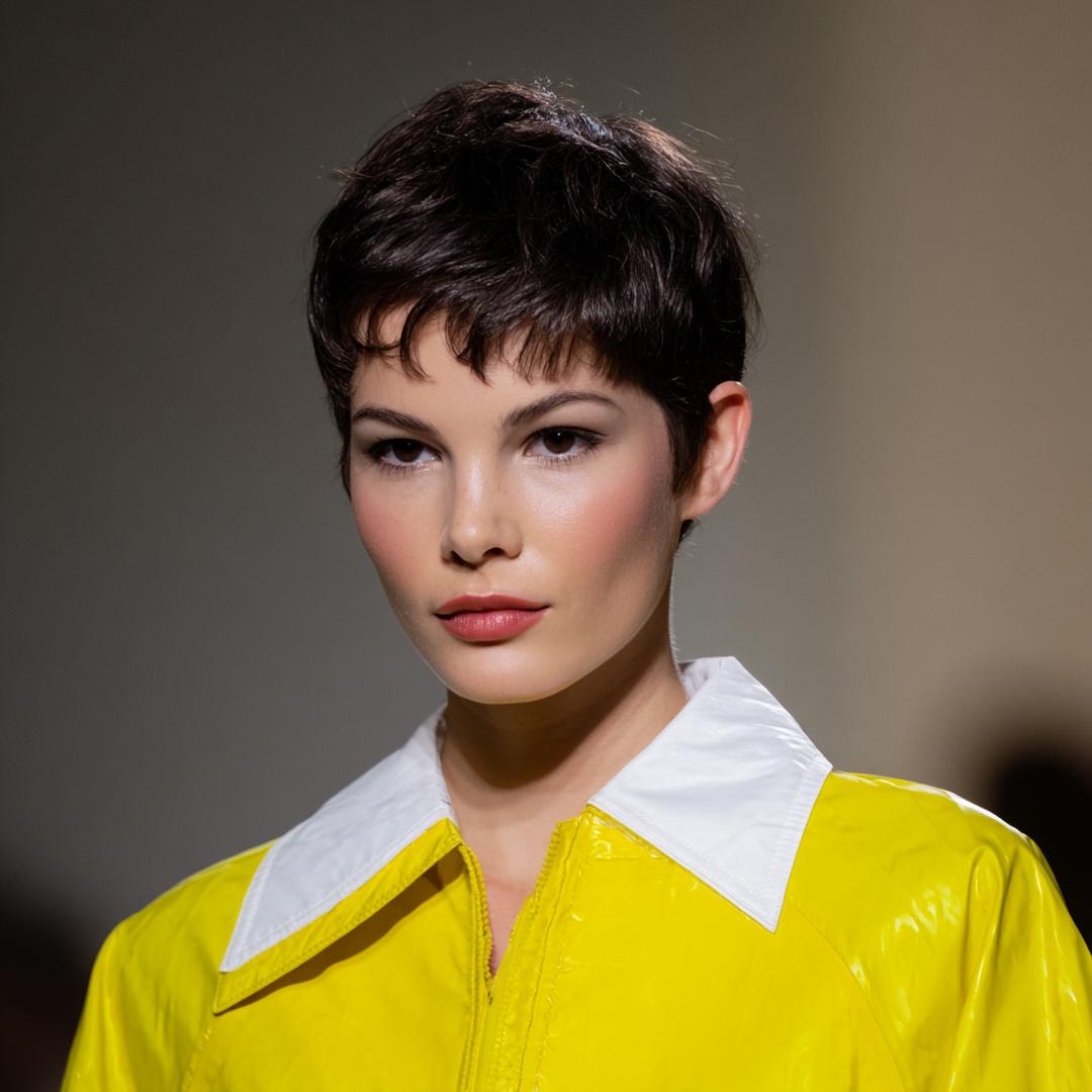 Dunkelbrauner Kurzpixie Mit Mikropony