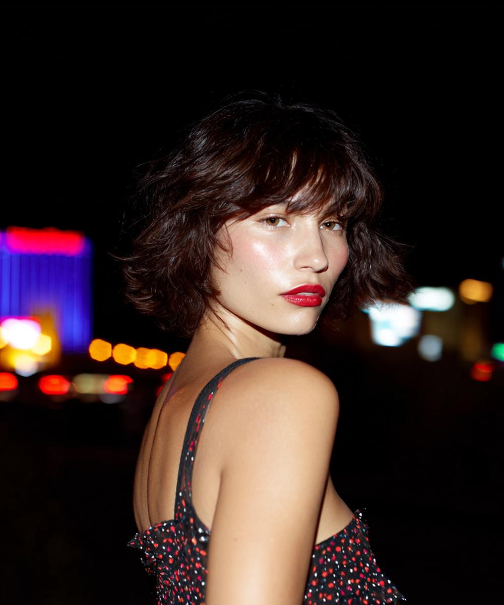 Dunkelbrauner Wellenbob Mit Pony