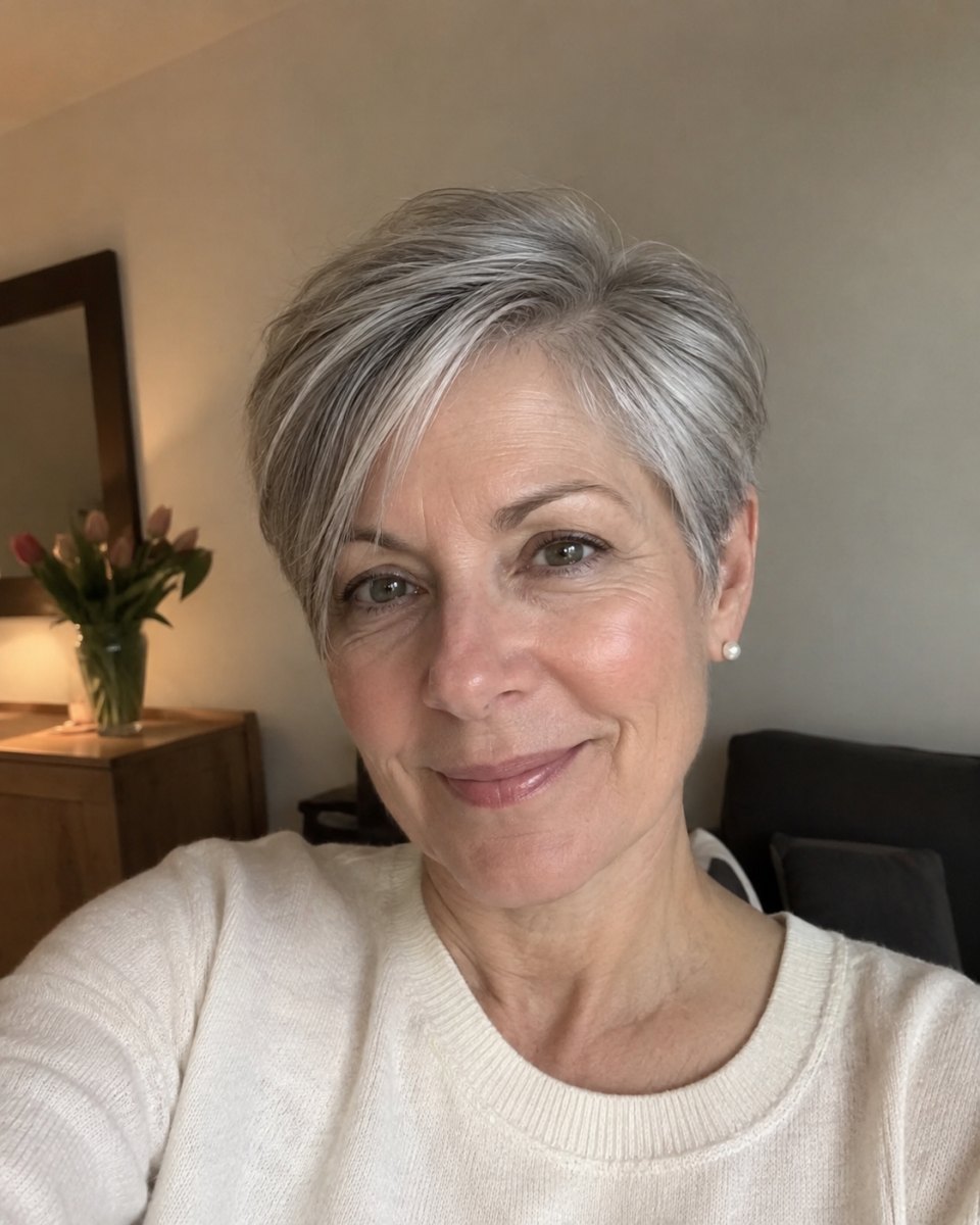 Klassischer Pixie mit Seitenscheitel
