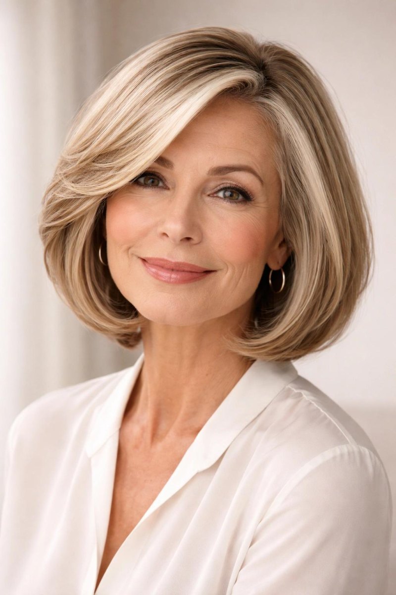 Mittellanger Bob ab 50 Frisuren für zeitlose Looks
