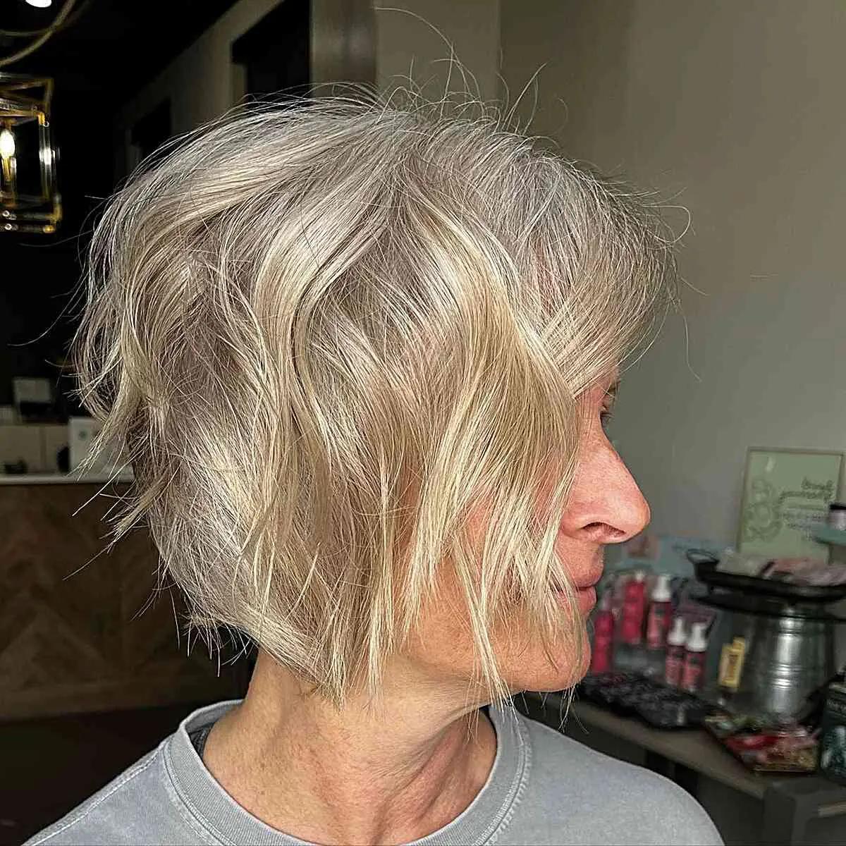 Kurzer strukturierter blonder Bob