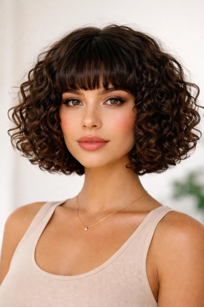 Lockiger Bob mit Pony Ideen für deinen neuen Look