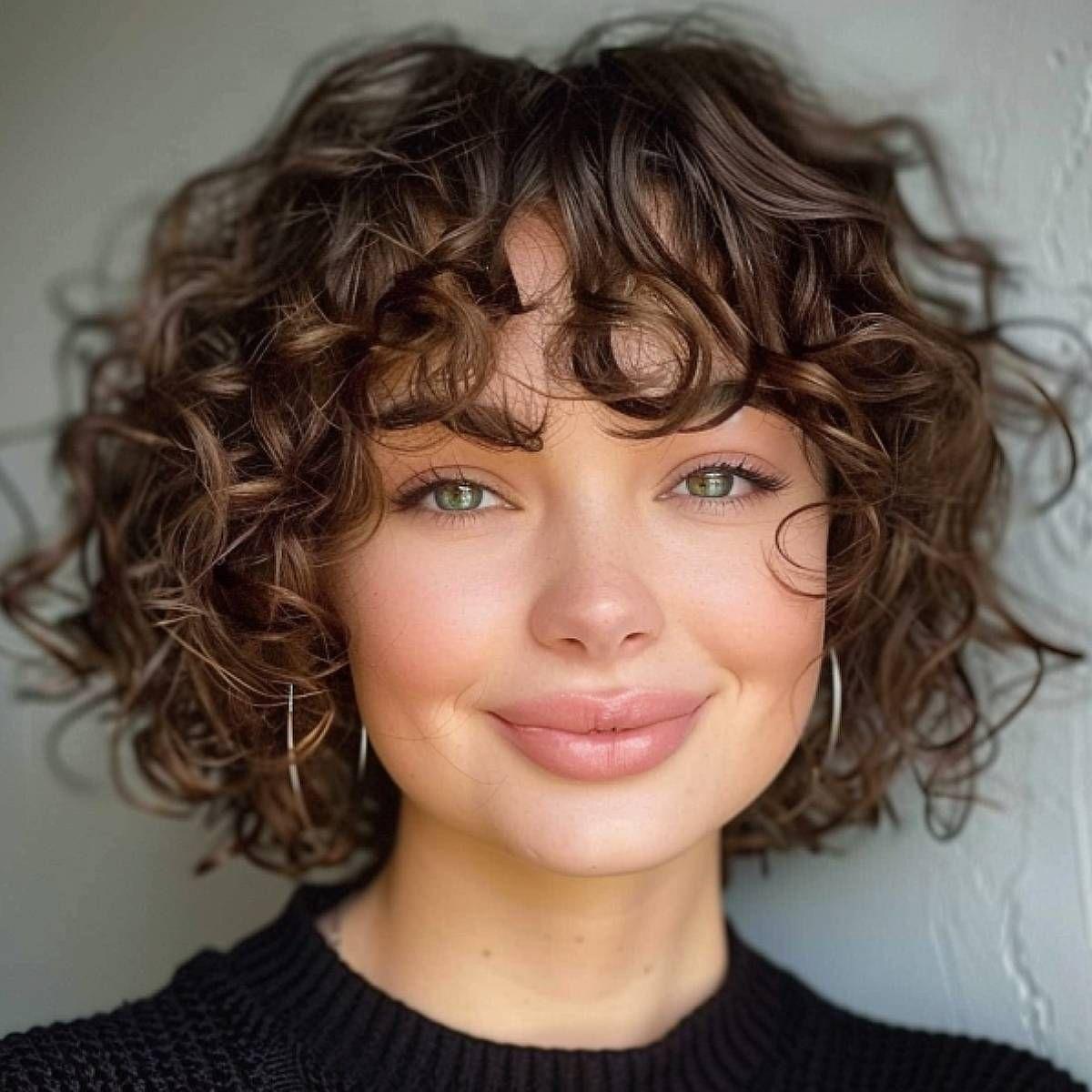 Definierte Locken Bob mit Pony