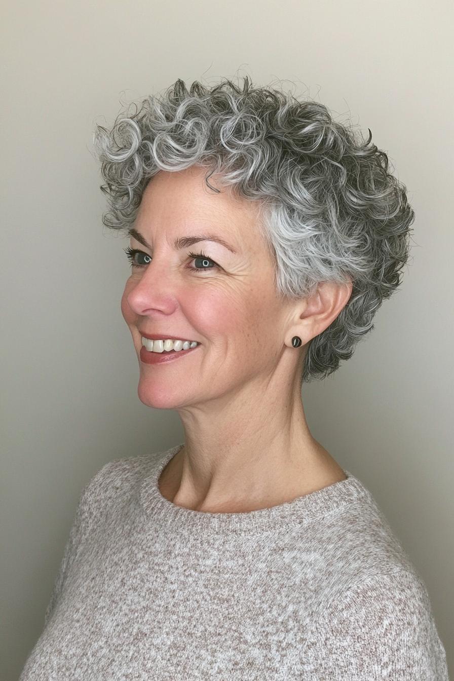 Lockiger Pixie Cut natürliche Locken