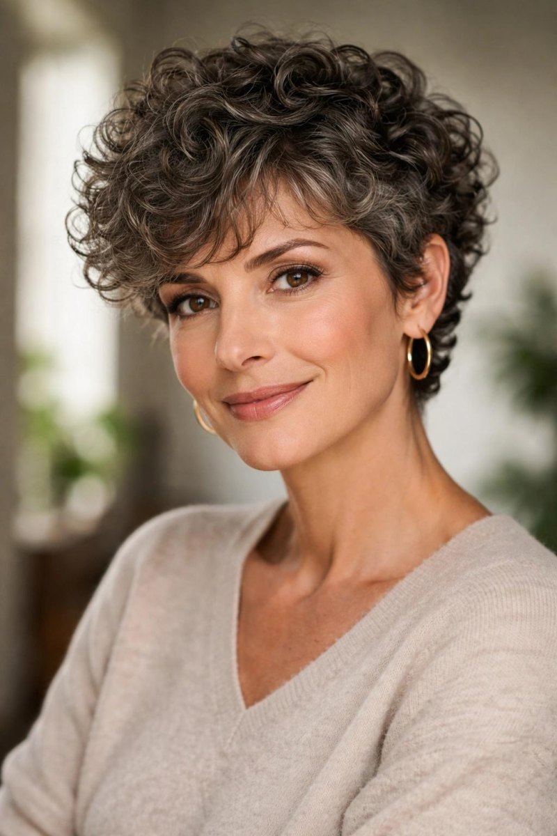 Lockiger Pixie Cut Wellen