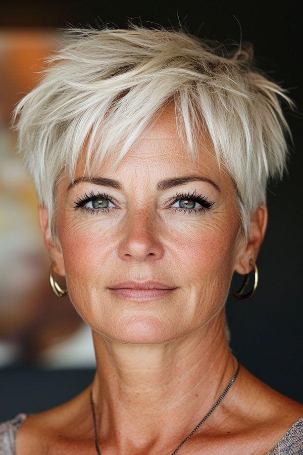 Fransiger blonder Pixie Cut