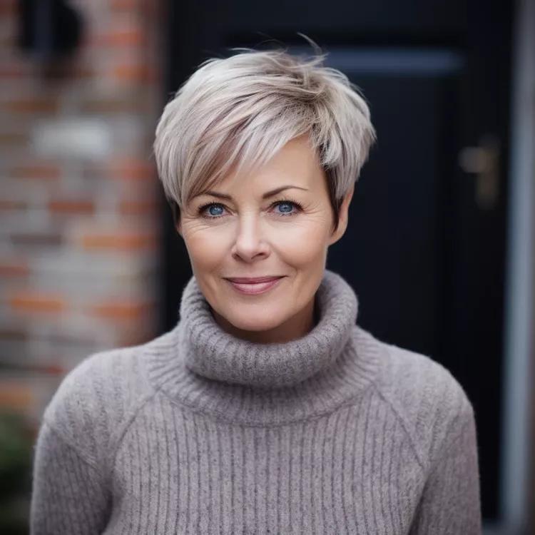 Moderner Kurzhaarschnitt Frau ab 50