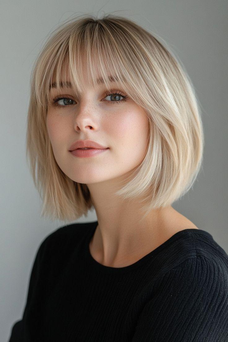 Natürlicher blonder Bob mit Stufen