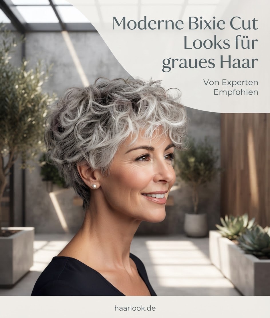Moderne Bixie Cut Looks für graues Haar