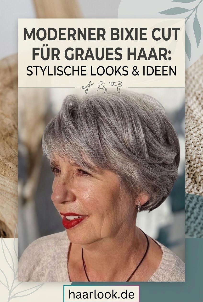 Moderner Bixie Cut für graues Haar: Stylische Looks & Ideen