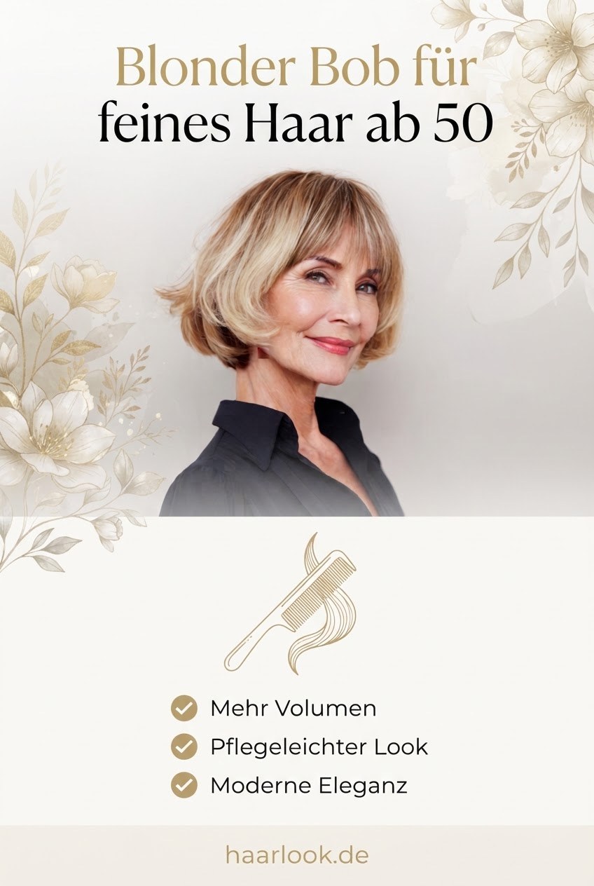 Blonder Bob für feines Haar ab 50