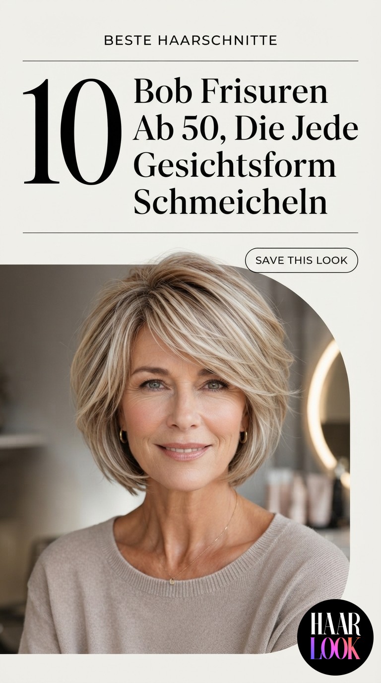 10 Bob Frisuren Ab 50, Die Jede Gesichtsform Schmeicheln