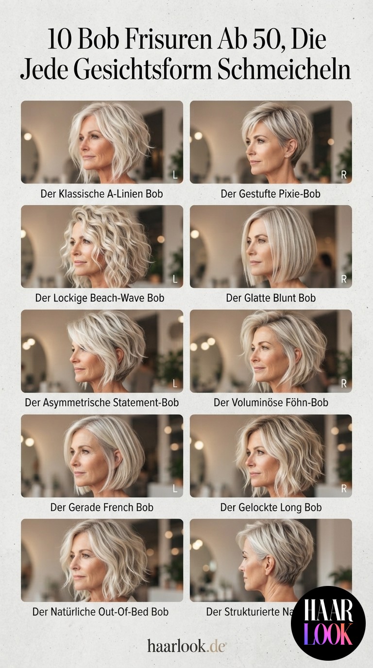 10 Bob Frisuren Ab 50, Die Jede Gesichtsform Schmeicheln