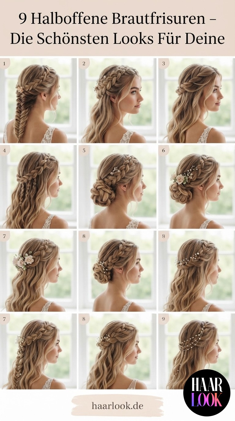 9 Halboffene Brautfrisuren - Die Schönsten Looks Für Deine